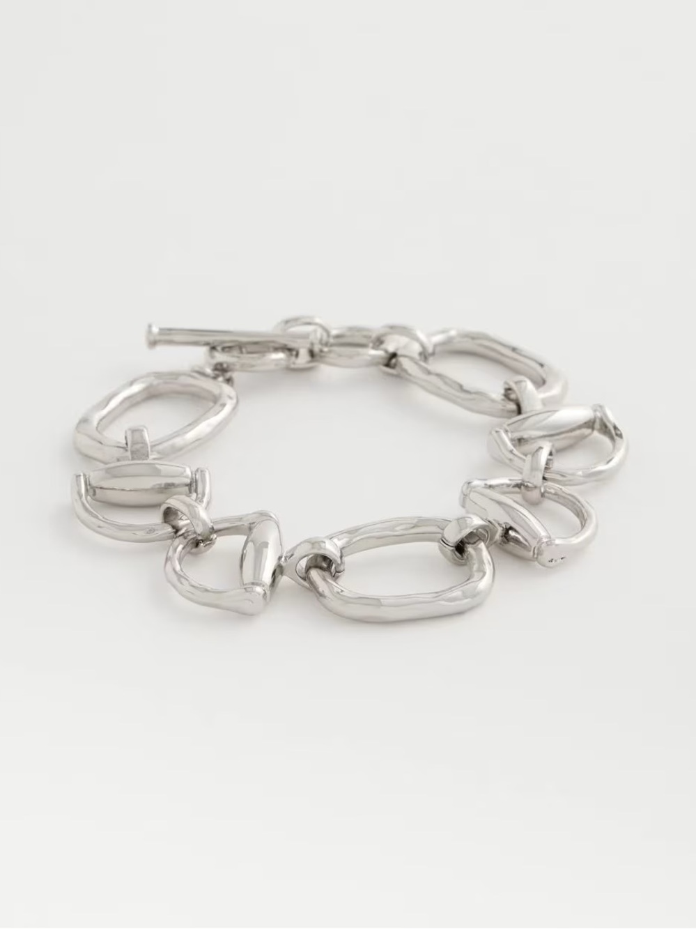NEW! CHICO’S Silvertone Open Link Toggle Bracelet GORGEOUS!